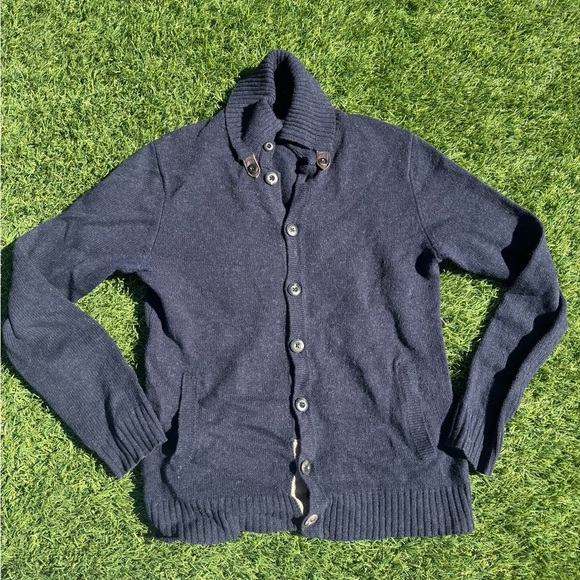 J. Lindeberg Blue Cardigan Sweater with Zipper - Picture 1 of 5